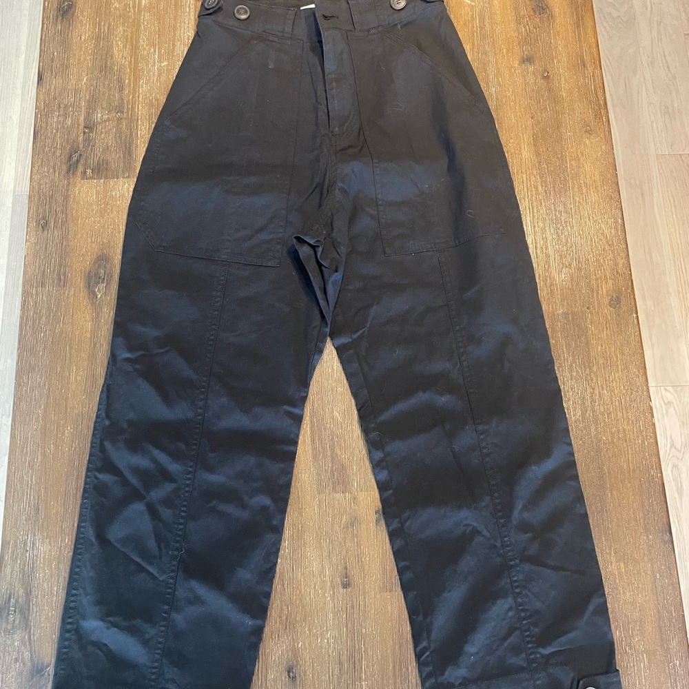 Women's Black Cropped Workwear Pants